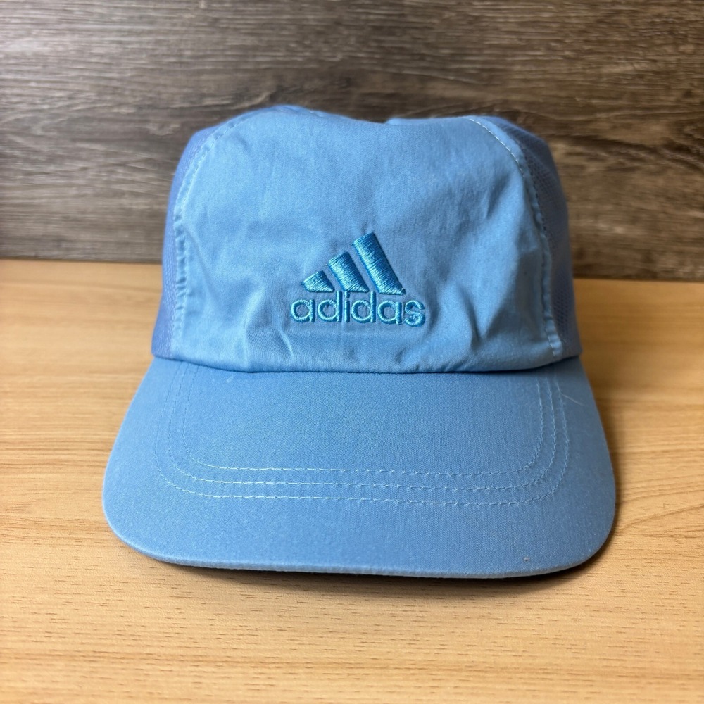 Adidas Hat Cap Fitted‎ One Size Womens Blue Performance Tennis Golf Pony Tail